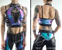 Image 5 of #3 MERMAID SPIKES & CHAINS PEEPHOLE CROP TOP