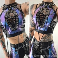 Image 1 of #3 MERMAID SPIKES & CHAINS PEEPHOLE CROP TOP