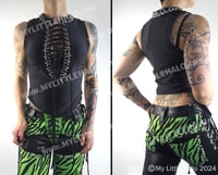 Image 2 of #7 BLACK SPANDEX LACE UP VEST