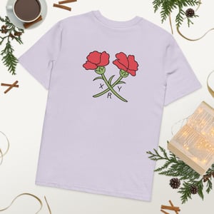 Unisex organic cotton t-shirt, Clavel Flamenco