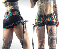 Image 2 of #19 LOW RISE RAINBOW & STAR SHORTS 