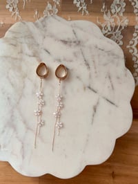 Image 2 of Long Flower Tassel Dangles (ROSE GOLD)
