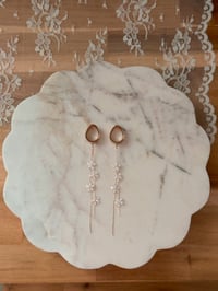 Image 1 of Long Flower Tassel Dangles (ROSE GOLD)