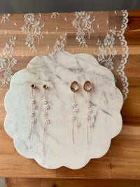 Image 3 of Long Flower Tassel Dangles (ROSE GOLD)