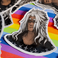 Image 1 of Xemnas Watercolour Headshot  Sticker 10x10cm