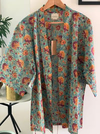 Image 1 of Kimono RITA  Vert fleuri ou Marine