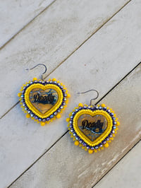Image 4 of Yellow Deadly Heart earrings 