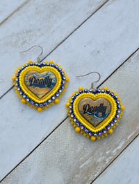 Image 2 of Yellow Deadly Heart earrings 