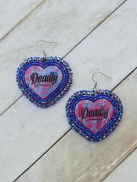 Image 2 of Blue Deadly Heart earrings 