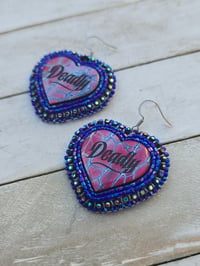 Image 1 of Blue Deadly Heart earrings 