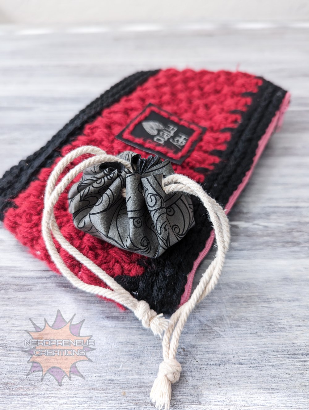 Image of Faux Leather Trinket Pouch with Double Drawstring