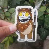 Ewok Calavera Clear Vinyl Sticker