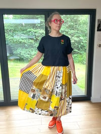 Image 4 of Custom Mustard Marimekko Sanderson Patchwork Skirt