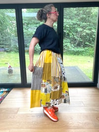 Image 7 of Custom Mustard Marimekko Sanderson Patchwork Skirt