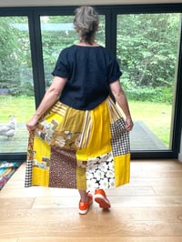 Image 11 of Custom Mustard Marimekko Sanderson Patchwork Skirt