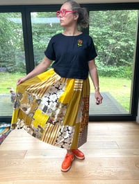Image 10 of Custom Mustard Marimekko Sanderson Patchwork Skirt
