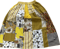 Image 1 of Custom Mustard Marimekko Sanderson Patchwork Skirt