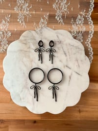Image 3 of Bow Dangles (BLACK)