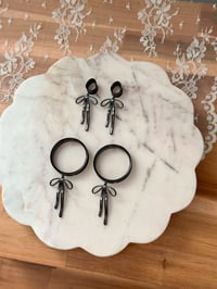 Image 4 of Bow Dangles (BLACK)