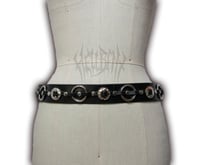 Image 1 of Hellbent O-ring and Concho Leather Belt