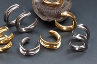 Image 3 of Ear Saddles - V Tunnels - Plugs for Stretched Ears - Gold, Silver - Stainless Steel 316L