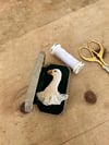 Goose Hand Embroidered Brooch