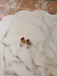 Image 2 of Dainty Pearl Drops (Rose Gold)