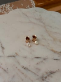 Image 1 of Dainty Pearl Drops (Rose Gold)