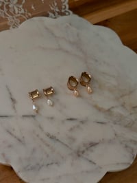 Image 3 of Pink Dainty Pearl Drops (Rose Gold)