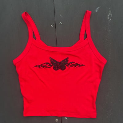 Image of Butterfly Grip Flames- Strapped Tank