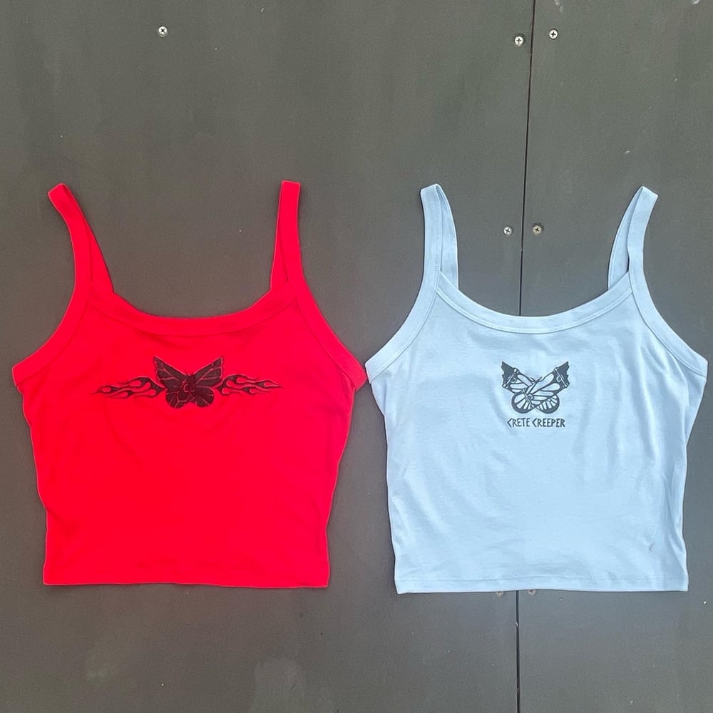 Image of Butterfly Grip Flames- Strapped Tank