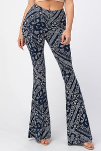 BOHO PANTS-NAVY PAISLY PRINT