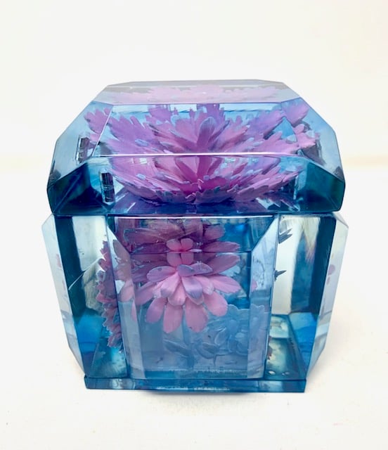 Image of New Painted Petite Box- Underwater Flowers