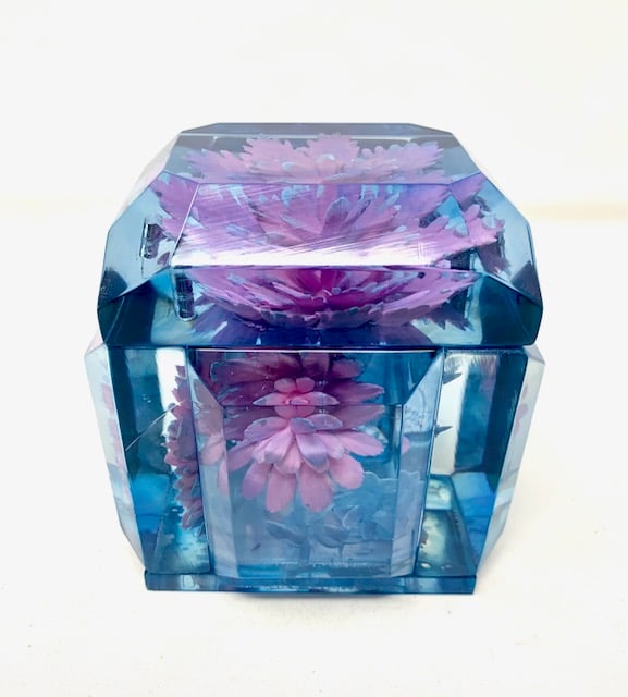 Image of New Painted Petite Box- Underwater Flowers