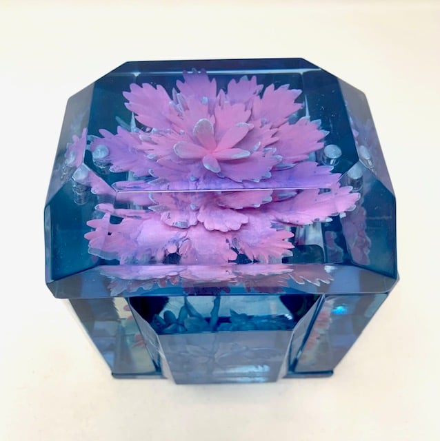 Image of New Painted Petite Box- Underwater Flowers