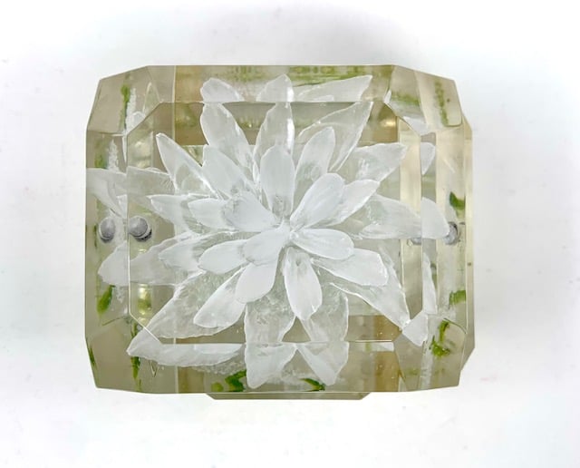Image of New Clear Floral Petite (with painted leaves and stems) Custom order only