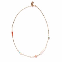 Image 1 of Minimalist Charm Necklace - Pearl/Carnelian/Peruvian Opal/Moonstone - Michelle Starbuck