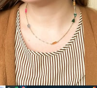 Image 3 of Minimalist Charm Necklace - Chalcedony/Jade/Amber/Blue Glass - Michelle Starbuck