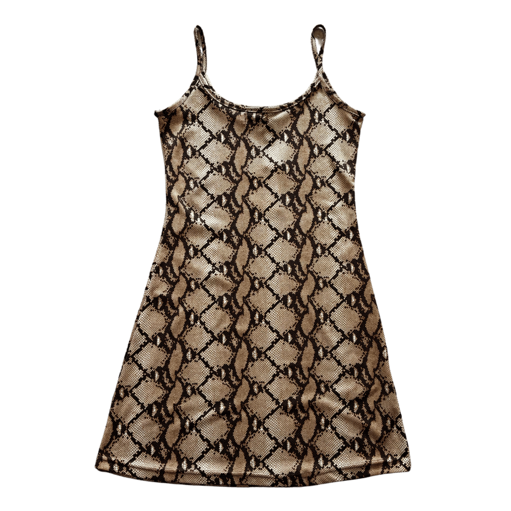 Image of VERSACE SNAKESKIN PRINT DRESS