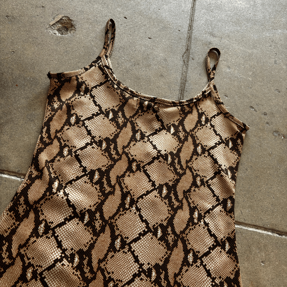 Image of VERSACE SNAKESKIN PRINT DRESS
