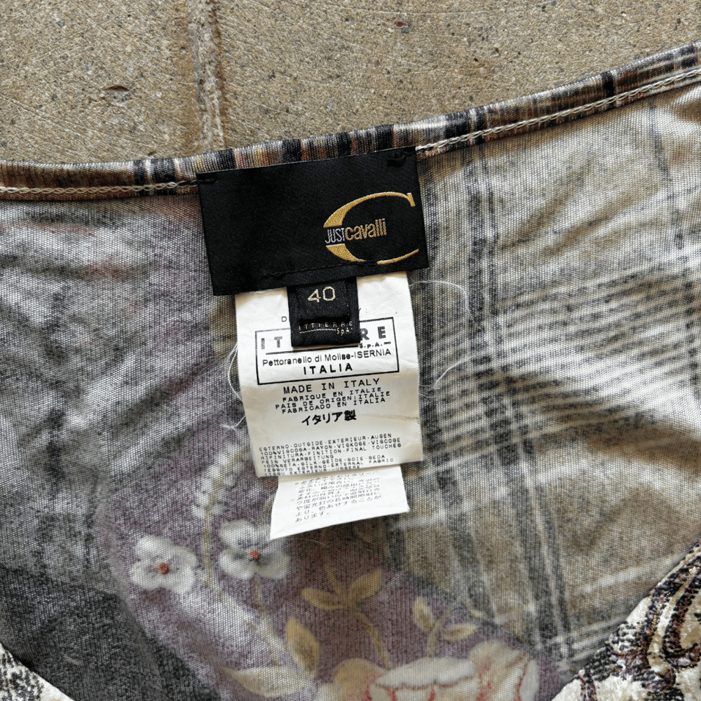 Image of JUST CAVALLI PATCHWORK MINI DRESS