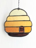 Stained Glass Honey Bee Hive