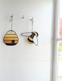 Stained Glass Honey Bee Hive