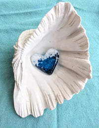 Image 5 of Lake Sky and Ocean Sky Fused Glass Hearts