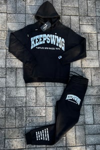 Image 1 of Black Signature Logo Jogger Set 
