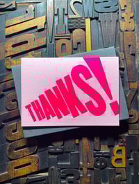 Image 6 of Thanks! | Typographic Letterpress Card | Fluorescent Pink On Candy Pink