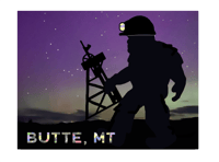 Butte 'Squatch Northern Lights Glitter Sticker