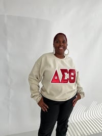 Image 1 of KHAKI SEQUIN CREWNECK ΔΣΘ 