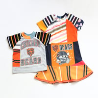 Image 6 of NFL football team chiefs bears 3T 4T 8/10 courtneycourtney patchwork tshirt dress made in chicago