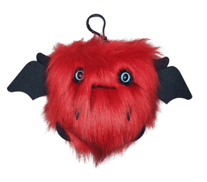 Image of Spooky the red Floof Monster KEYCHAIN